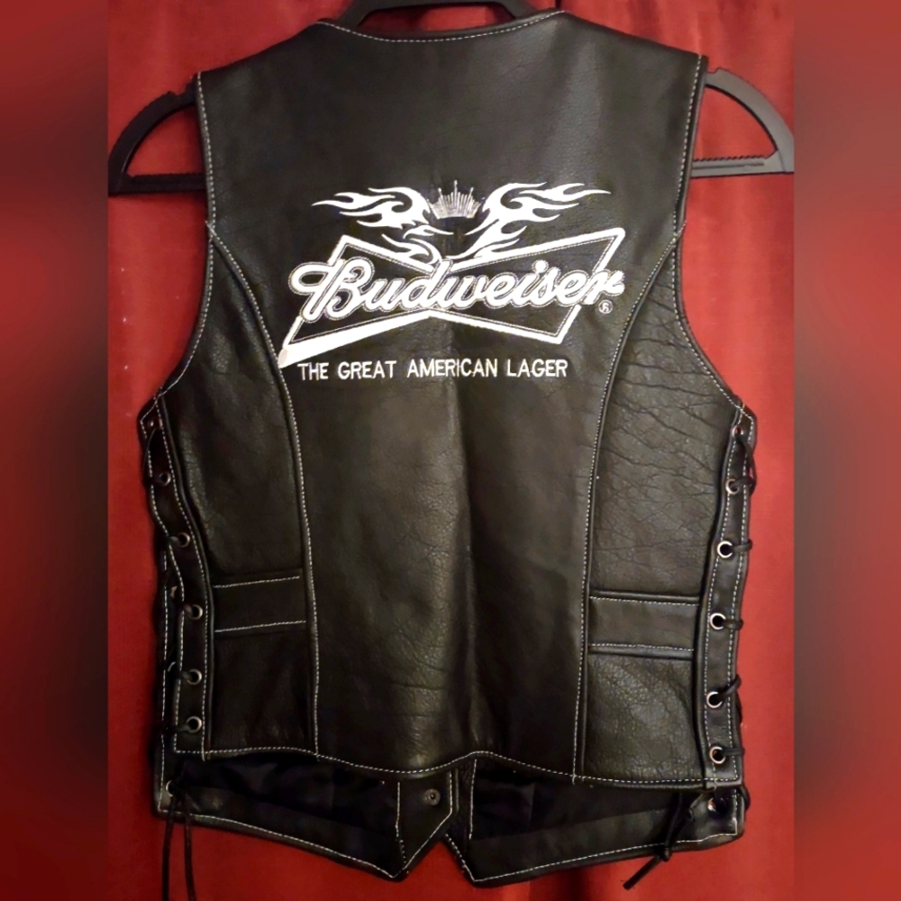 Women's Biker Budweiser Leather Vest